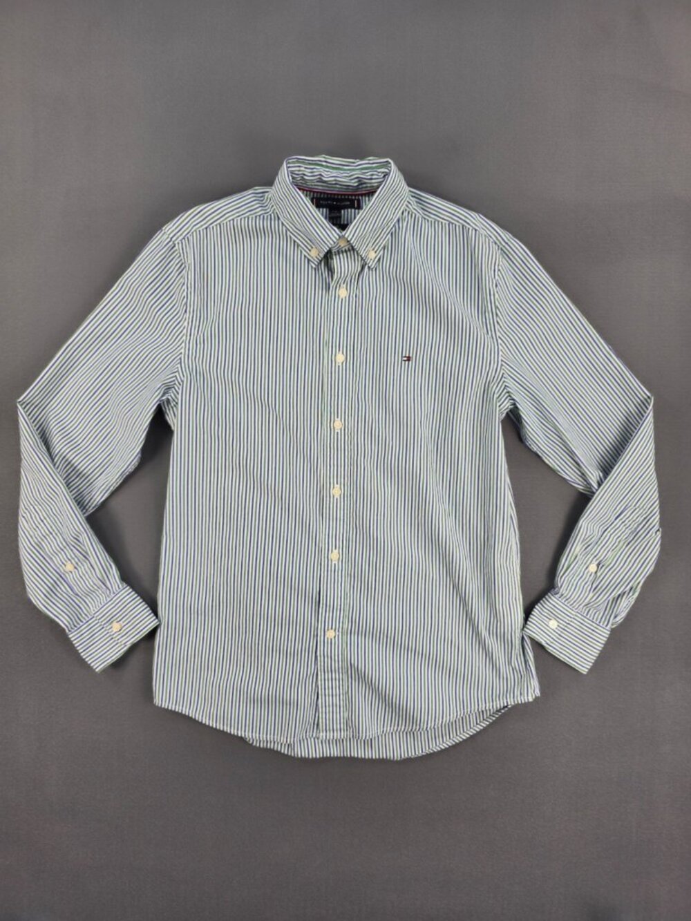 Tommy Hilfiger Men's Size S THFlex Regular Fit Striped Button Down Shirt